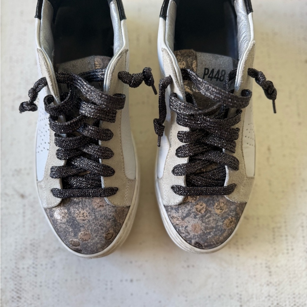 P448 White and Black Athletic Shoes